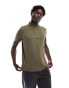 Фото #1 товара Selected Homme half zip polo shirt in olive green