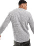 Фото #3 товара Selected Homme textured crew neck knit jumper in light grey