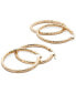 ფოტო #3 პროდუქტის Textured Oval Hoop Earrings in 14k Gold, 1-3/8 inch