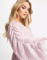 Фото #3 товара ASOS DESIGN Maternity embellished plunge mini dress in blush with blouson sleeve