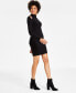 Фото #3 товара Women's Cutout-Shoulder Ribbed Mini Sweater Dress, Created for Macy's