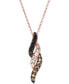 ფოტო #1 პროდუქტის Multicolor Diamond 18" Pendant Necklace (1/3 ct. t.w.) in 14k Rose Gold