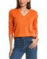 Фото #1 товара Forte Cashmere Coverstitch V-Neck Cashmere Sweater Women's