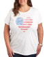 ფოტო #1 პროდუქტის Trendy Plus Size Heart Americana Flag Graphic T-shirt