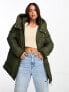 Фото #1 товара New Look mid length utility puffer coat in khaki