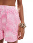 The Couture Club co-ord oversized gingham shorts in pink Розовый, M - фото #2