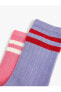 Фото #6 товара 2'li Soket Çorap Seti Şerit Detaylı