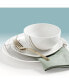 Фото #7 товара Curves Square 12-Pc Dinnerware Set, Service for 4