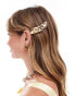 Фото #4 товара ASOS DESIGN barrette hair clip with molten detail in gold tone