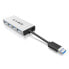 Фото #3 товара USB-концентратор ICY BOX IB-AC6104, USB 3.2 Gen 1 (3.1 Gen 1) Type-A, 5000 Mbit/s, Aluminium, Silver, Power, 90 мм