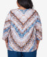 ფოტო #3 პროდუქტის Plus Size Classic Python Chevron Crew Neck Top