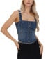 ფოტო #3 პროდუქტის Women's Denim Corset Top