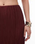 Topshop co-ord plisse straight midi skirt in maroon Бордовый, 34 - фото #8