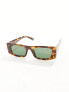 ASOS DESIGN flat top mid square sunglasses in tort