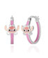 ფოტო #1 პროდუქტის Lilo and Stitch Silver Plated Angel Enamel Hoop Earrings