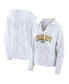 Фото #1 товара Women's White/Gray Green Bay Packers Striped Notch Neck Pullover Hoodie
