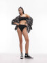 Фото #4 товара Topshop mix and match high waist bikini bottoms in black rib
