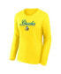 ფოტო #3 პროდუქტის Women's Yellow Oregon Ducks Double Team Script Long Sleeve T-shirt