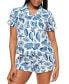 Фото #1 товара Women's Lucero Short Sleeve Top & Shorts Pajama Set