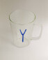 Borosilicate mug with initial y