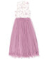 ფოტო #3 პროდუქტის Big Girls Mock-Neck Tulle Maxi Dress