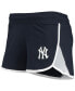 Women's Navy New York Yankees Stretch French Terry Shorts