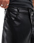 Фото #2 товара ASOS DESIGN baggy leather look trousers in black