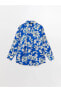 Фото #6 товара Рубашка женская LC WAIKIKI Сатиновая Oversize с длинным рукавом и цветочным узором