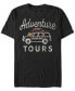 Фото #1 товара Jurassic Park Men's Distressed Vintage-Like Adventure Tours Short Sleeve T-Shirt