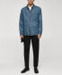 Фото #7 товара Men's Quilted Denim Overshirt