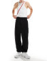 Фото #1 товара ASOS DESIGN pull on smart relaxed barrel leg trousers in black