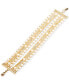 ფოტო #1 პროდუქტის Gold-Tone Bar & Imitation Pearl Multi-Row Flex Bracelet