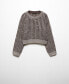 Фото #6 товара Women's Round-Neck Openwork Sweater