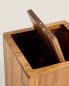 Large wooden square bathroom wastepaper bin