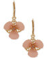 ფოტო #1 პროდუქტის Gold-Tone Pink Crystal Flower Drop Earrings