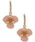 Gold-Tone Pink Crystal Flower Drop Earrings