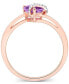 Amethyst (5/8 ct. t.w.) & Diamond Accent Heart Promise Ring in 18k Rose Gold Flash-Plated Sterling Silver