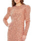 Фото #3 товара Women's Sequined Long Sleeve High Neck Trumpet Dress