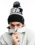 Planks bobble unisex ski beanie in black