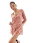 Фото #2 товара Brave Soul long sleeve floral playsuit in dusty pink