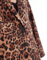 Фото #4 товара Miss Selfridge oversized blazer in animal print