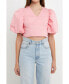 ფოტო #2 პროდუქტის Women's Scrunchie Back Tied Top