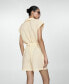 Women's Bow Detail Linen Jumpsuit Shorts