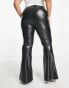 Фото #3 товара ASOS DESIGN Curve leather look kick flare in black