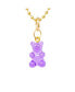ფოტო #2 პროდუქტის Purple Gummy Bear Necklace for Girls