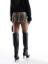 Фото #8 товара Mango snake print faux leather skirt in brown