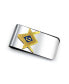 ფოტო #1 პროდუქტის Large Wide Strong Symbol Message Blue Square Compass Masonic Insignia Freemason Tie Clip Bar Necktie For Men Two Tone Stainless Steel