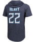 Фото #2 товара Men's Derrick Henry Navy Tennessee Titans Player Name Number Tri-Blend Hoodie T-shirt