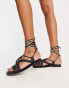 Фото #8 товара Free People leather wrap sandal in black and cream