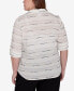 ფოტო #3 პროდუქტის Plus Size Classic Biadere Button Down Top with Front Pockets